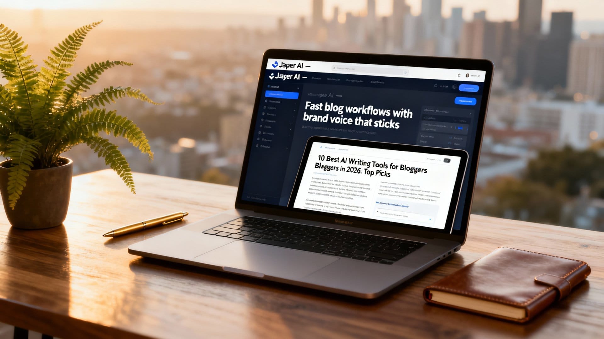 1) Jasper AI – Fast blog workflows with brand voice that sticks