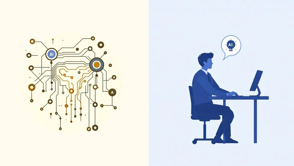 AI agent vs virtual assistant comparison illustration