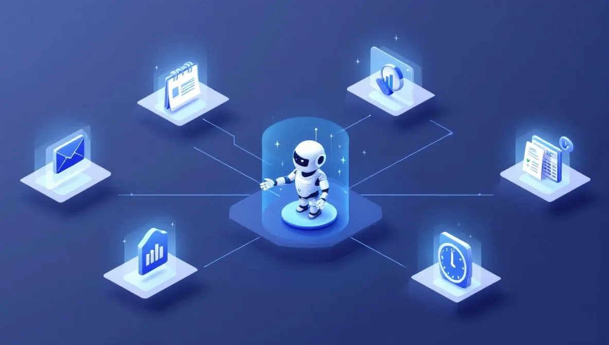 repetitive tasks handled by AI agent automation illustration