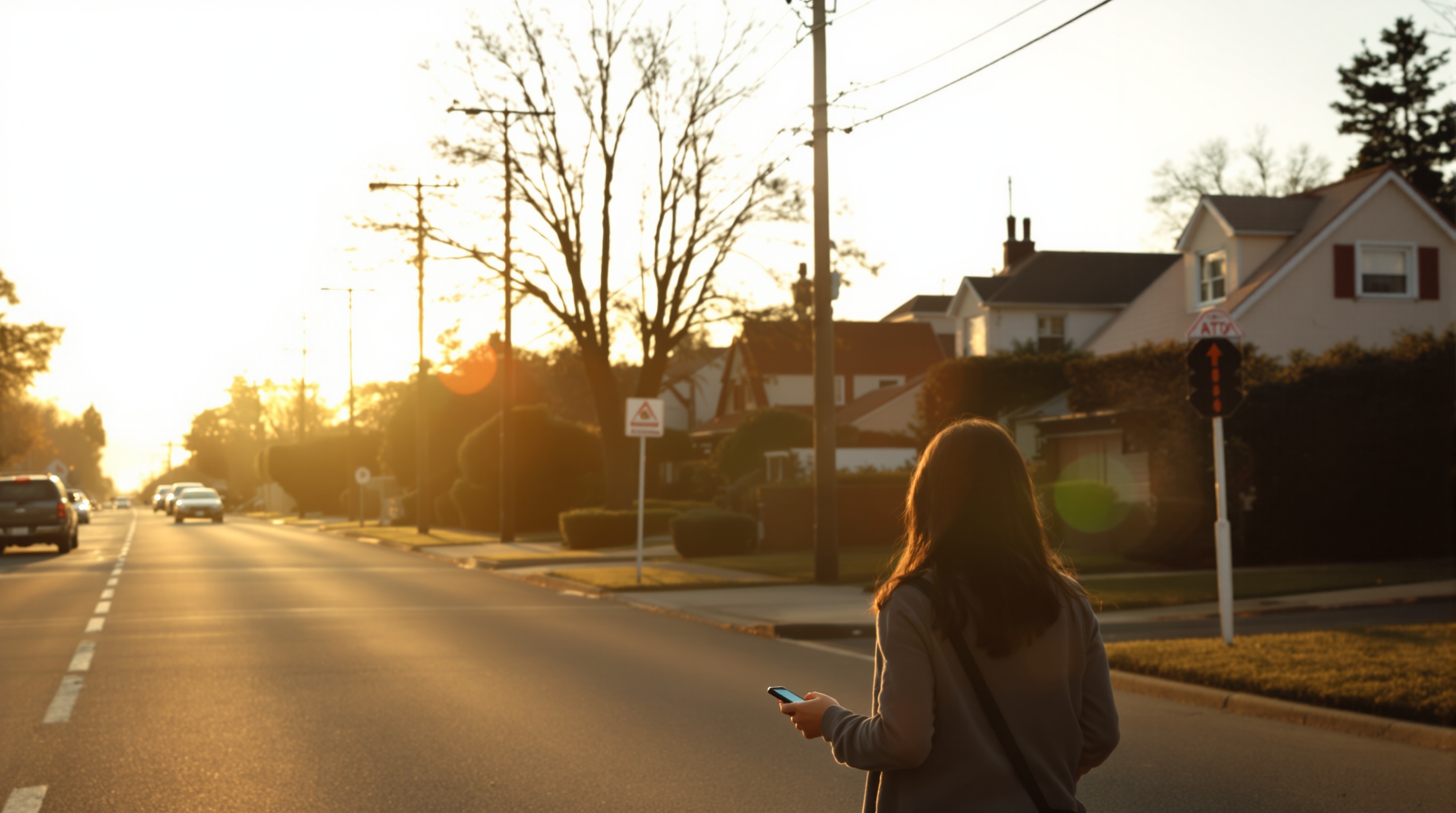 solopreneur taking a break on a sunlit street while AI tools run